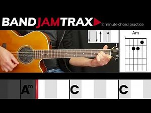 2 Minute Chord Practice - Em Am C | EASY GUITAR LESSON | Scrolling Chords