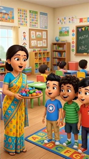 3 दोस्तों की मजेदार गणित कहानी 🍬 | Kids Cartoon Story | Funny Math Story