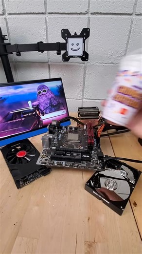 using the Grimace birthday shake as thermal paste in our PC! funny I don't remember how this experiment ended.. #pc #pctips #pcbuilding #mryeester | mryeester | Facebook