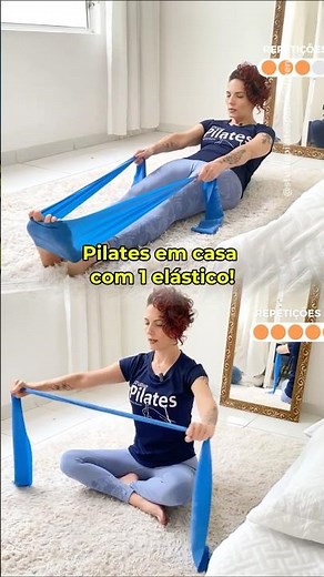 ⬆️Isso vai transformar sua postura e fortalecer ombros e braços! Pilates em casa com 1 elástico!