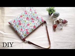 DIY☆Dカン不要の持ち手付きファスナーポーチの作り方／バッグインバッグや内ポケットにも◎