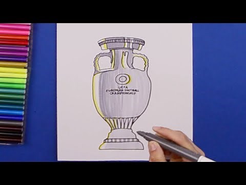 How to draw UEFA European Football Championship Trophy