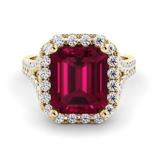 Amara Garnet Ring, Vintage Style With Diamond Halo (14K Gold, 6.5ct) - Etsy