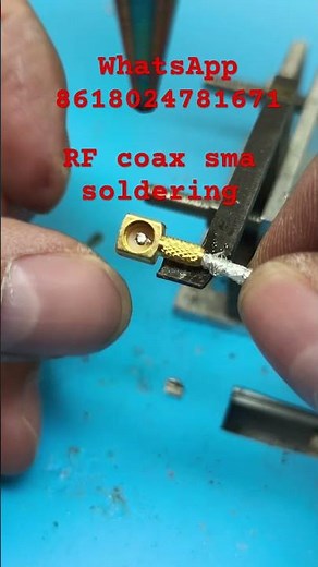 Semi automatic rf coaxial cable plug sma connector soldering machine #cableassembly