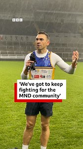 Kevin Sinfield speaks at Headingley Stadium after raising more than £1.15m during this week's ultramarathon challenge. | BBC Leeds