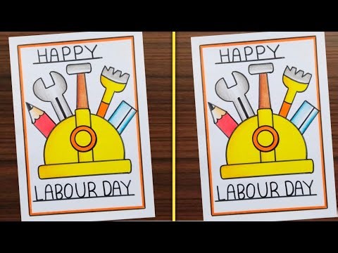 Labour Day Card Easy / Happy Labour Day Card / Labour Day Card Making / Labour Day Drawing Easy