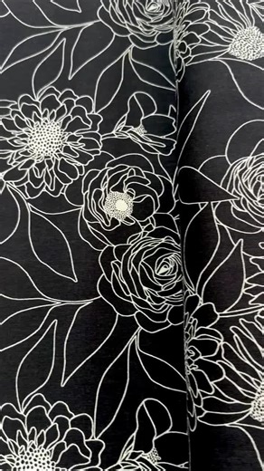Floral Cotton Linen Fabric: Botany Mochi Black Ink by Alli K Design - Etsy