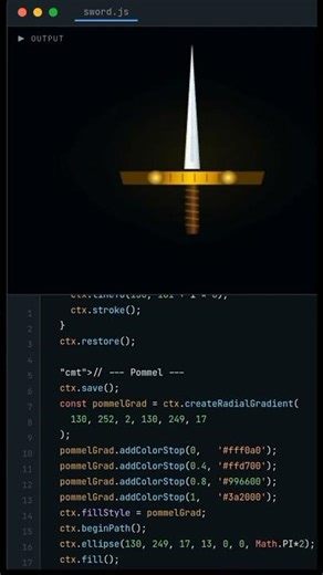 I asked Claude to draw a sword in JavaScript... 👀⚔️