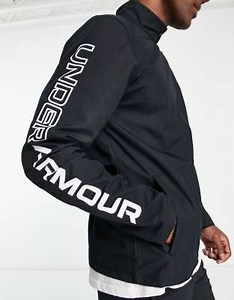 Under Armour Running Storm jacket with side logo in black | ASOS