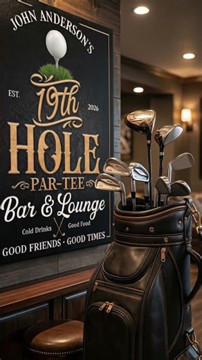 golf signs 19th hole #golf #golfdecor #golfswing #golfer #golflife #mancavegoals #golfcourse