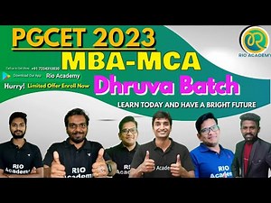 PGCET 2024 | Dhruva Batch 2024 | PGCET MBA-MCA | KEA PGCET | RiO Academy