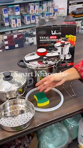 34K views · 285 reactions | TEFAL 8pc Automatic Stainless Steel Pressure Cooker + Cooking Pot + Steamer 4L+7L Order Link https://smartkhareedar.com/products/tefal-8pc-automatic-stainless-steel-pressure-cooker-cooking-pot-steamer-4l-7l?_pos=1&_psq=Tefal&_ss=e&_v=1.0 | Smart Khareedar | Facebook
