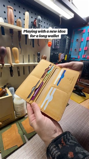 I like the idea. Need a few tweaks #longwallet #prorotype #leathercraft #leather #wallet #craft #diy
