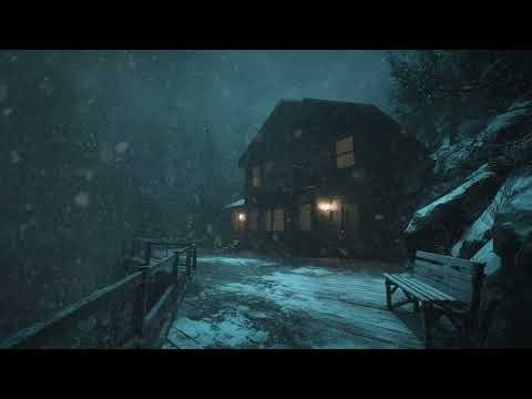 Howling Polar Winds Around a Remote Cliffside Cabin | Harsh Winter Night Sounds for Deep Sleep
