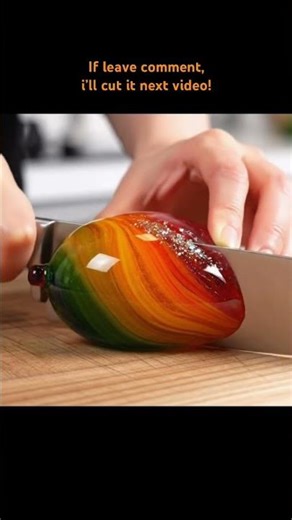 rainbow mango cutting sound! #sound #asmr #asmrsounds