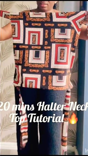 DIY Halter Neck Top in Under 20 Minutes! ✂️ No Pattern Needed #diysewing #softgirloutfits #easydiy