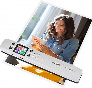 MUNBYN Tragbarer WiFi-Scanner, Handheld LCD HD Display Dokument Scanner A4 Foto Farbe Scan Mobile Scanner 1050DPI für JEPG oder PDF Scan-Format mit 16G Micro SD Karte