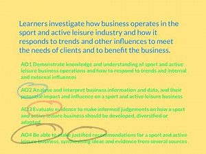 BTEC Sport Level 3 Unit 22 - Introduction 1