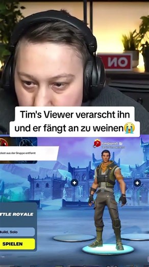 TmGioh Viewer Prankt ihn und er fängt an zu Weinen 😂#timgioh #shorts #fortnite