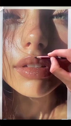 💋 Realistic Lip Drawing in Pencil | Hyper-Realism Art | Drawing Tutorial #shorts