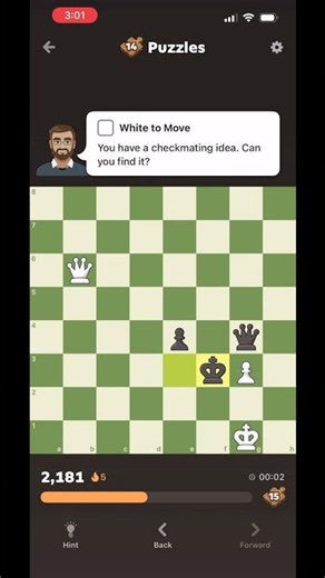 Solving puzzle level 14 on chess.com #chess