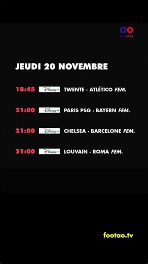 foot à la TV aujourd'hui jeudi 20 novembre. Programme TV foot ce soir #foot #TV #match #ProgrammeTV