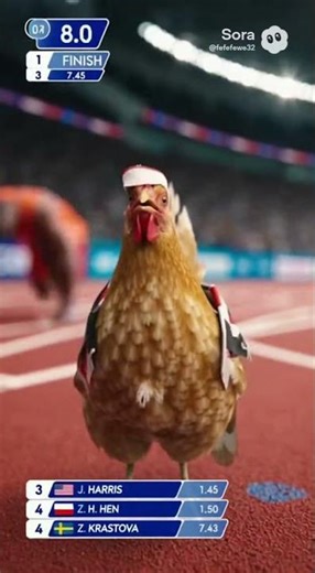Chicken Sprint Chaos – Human Athletes vs Real Running Chicken #Shorts