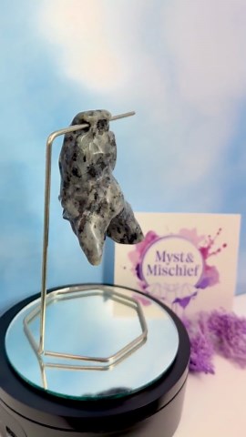 Carved Crystal Hanging Bats | Natural Stone Bats With Display Stands - Etsy