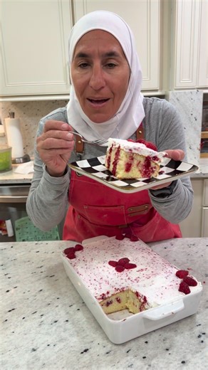 Connie Kazan on Instagram: "Raspberry Cake Ingredients Cake: • 1 box vanilla cake mix • 3 eggs • 1/2 cup melted butter • 1 cup milk Raspberry Compote: • 1 lb raspberries • 1/4–1/2 cup sugar (to taste) Whipped Topping: • 2 cups heavy whipping cream • 1 teaspoon vanilla extract Instructions 1. Bake the Cake 1. Preheat oven to 350°F (175°C). 2. In a bowl, whisk the eggs well. 3. Add cake mix, melted butter, and milk. 4. Mix for about 2 minutes until smooth. 5. Grease a 9-inch pan or 9x13 baking dis