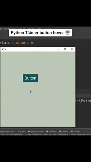 Python Tkinter Button Hover 🧑‍💻 #coding #programming #pythonprogramming #shorts