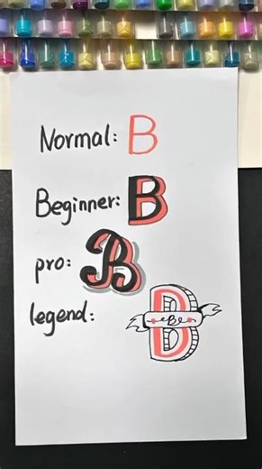 "Four types of orange color B ❤️ letter have been make"