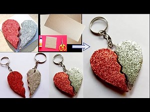 Cardboard Heart Keychain | How To Make Keychain With Cardboard | Cardboard Keychain | Keyring