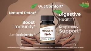 Mulethi 120 Tablets – USDA Organic Licorice Root – Supports Digestive Health & Immunity* - Pack of 2