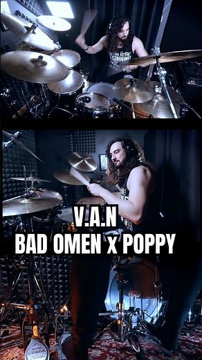 V.A.N - Bad Omen X Poppy! Full video on my channel #drummer #drums #drumcover #metalcore