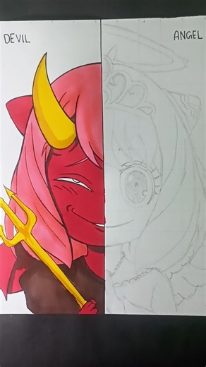 Drawing Anya Forger 👿 DEVIL vs ANGEL 😇 || Part 1 #shorts