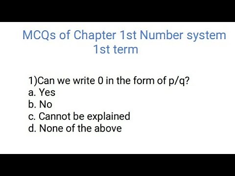 MCQ of Chapter 1 Number Systems Class 9 Maths (Part-1)
