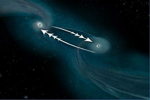 Gravitational waves boot monster black hole from galactic core