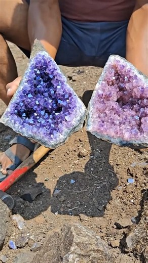 Unbelievable! Breaking Open a Giant Amethyst Geode 💎✨ #shorts