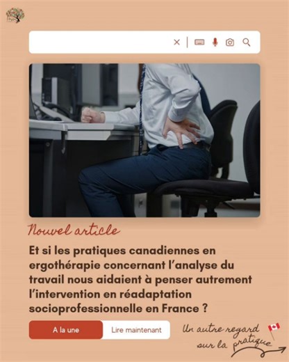HESTIAFORMATION on Instagram: "Et si certaines pratiques canadiennes en ergothérapie pouvaient nous aider à penser autrement l’intervention en réadaptation socioprofessionnelle en France ? Au Québec, l’analyse de l’activité de travail et l’ergonomie clinique occupent une place importante dans l’accompagnement des travailleurs. Sans idéaliser ni opposer les pratiques, certaines démarches, aujourd’hui bien formalisées et étayées par la recherche, font particulièrement écho aux fondements de l’ergo