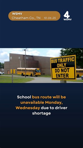 11K views · 22 reactions | Bus route 46 in south Cheatham County will not be running in the afternoon on Monday or at all on Wednesday. Details ➡ https://tinyurl.com/2s4zzsab | WSMV 4, Nashville | Facebook