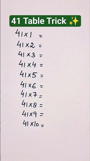 41 table trick🔥#shorts #tabletrick #fastcalculation #learntables #tableof31 #vedicmaths #mathstricks