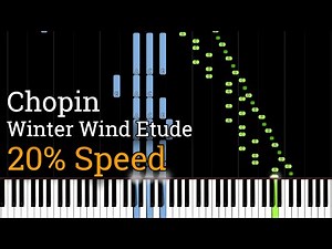 Chopin - Etude Op. 25 No. 11: Winter Wind (Slow Piano Tutorial) [20% Speed]
