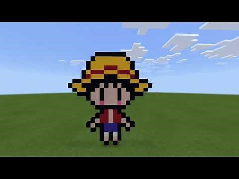 Minecraft Pixel Art Tutorial - Luffy One Piece