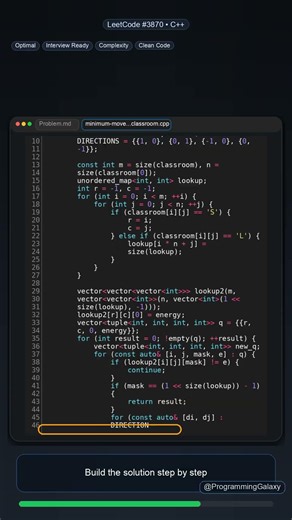 Minimum Moves to Clean the Classroom in C++ | Fast LeetCode Solution #shorts