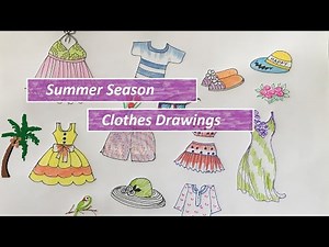 Summer season clothes drawing | How to draw summer clothes, summer doodles & drawings