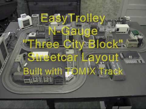 EasyTrolley N-Gauge "Three City Block" Tomix Layout