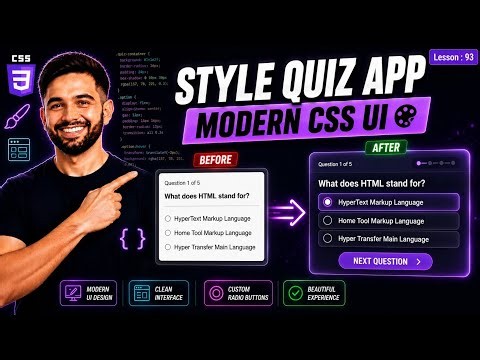 How to Design a Modern Quiz App with CSS | CSS Form UI Project Tutorial