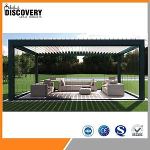 [Hot Item] Manual Automatic Adjustable Louver Roof System Gazebo Flower Rack Aluminum Flower Rack Louver Adjustable Aluminum Pergola with Light