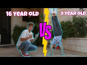 9 Year Old VS 16 Year Old Flipping Challenge