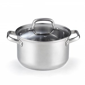 Cook N Home Stock Pot with Lid, Basic Stainless Steel Casserole Stockpots, 5-Quart